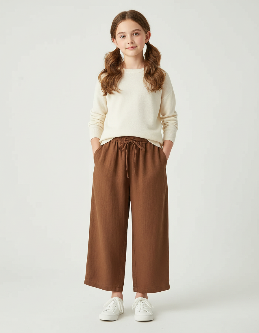 Pantalon Chino Marron Ample Lin Enfant