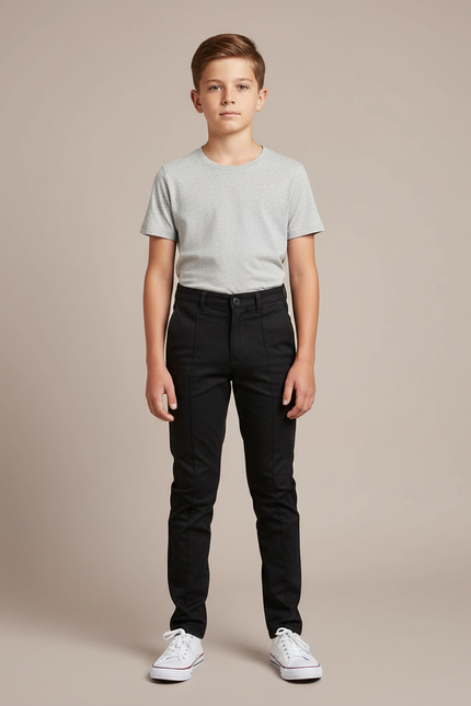 Pantalon Chino Noir Garcon - Coton
