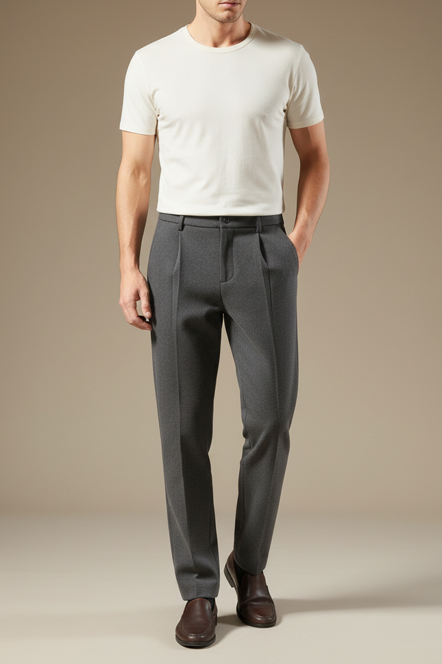 Pantalon Chino Homme Gris Tapered - Gabardine