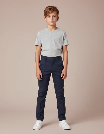 Pantalon Chino Bleu Marine Slim Garçon Coton