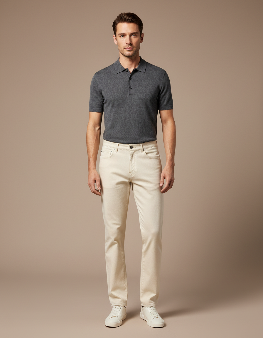 Pantalon Chino Denim - Beige Jean