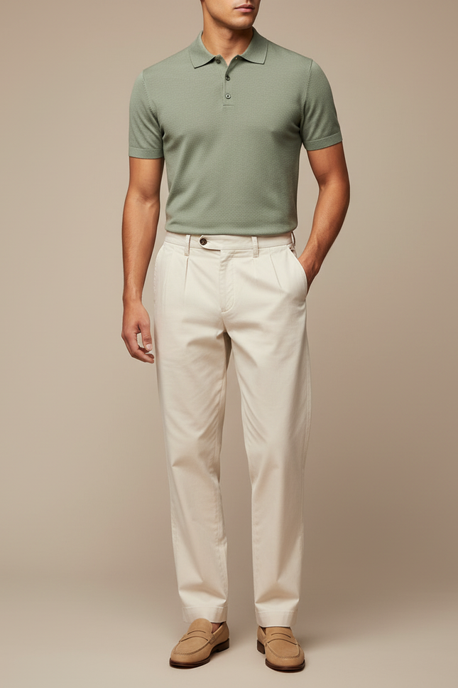 Pantalon Chino Casual - Beige Gabardine
