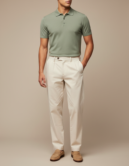 Pantalon Chino Casual - Beige Gabardine