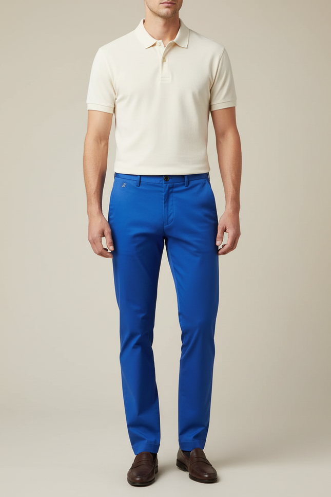 Pantalon Chino Bleu Roi - Gabardine
