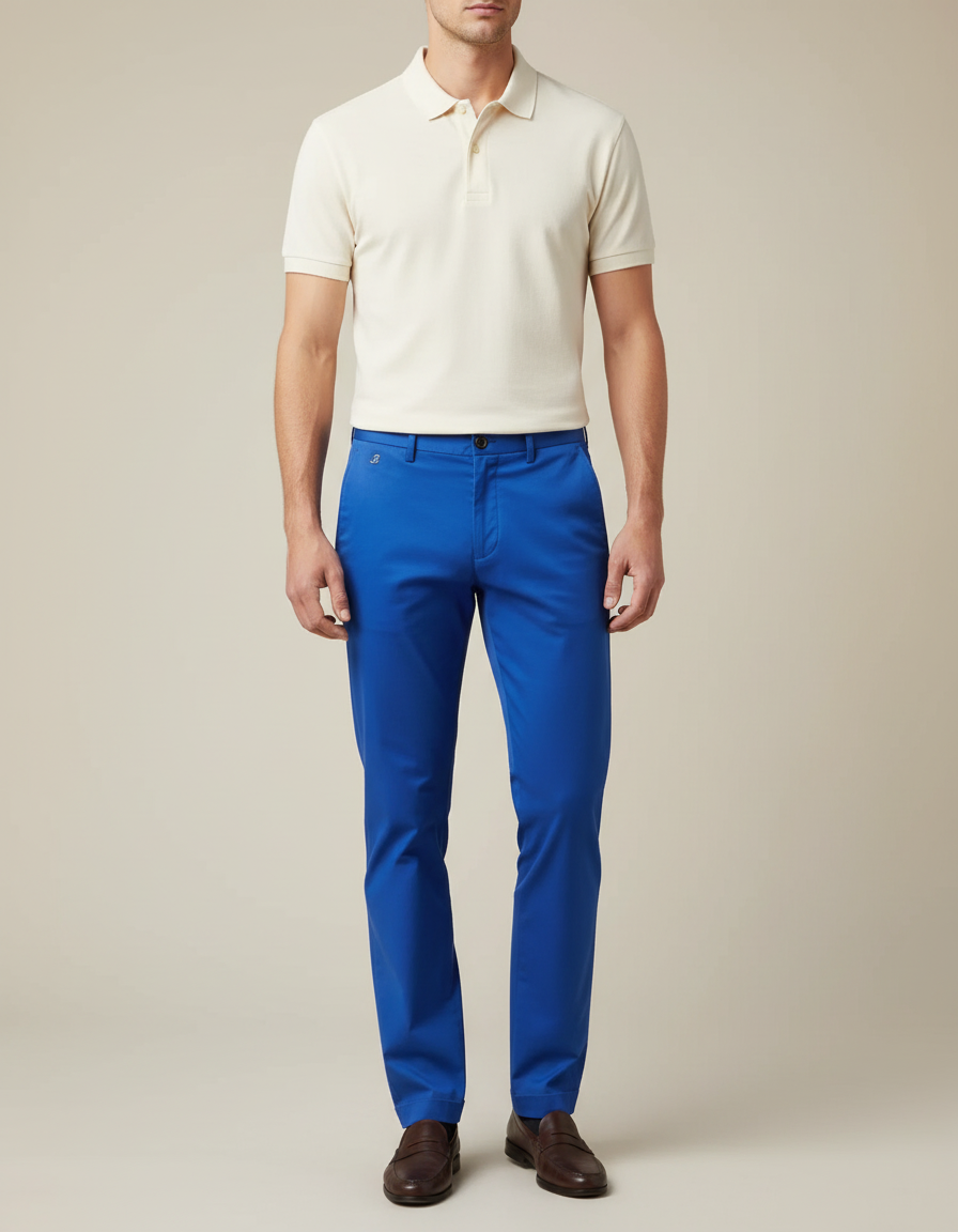 Pantalon Chino Bleu Roi - Gabardine