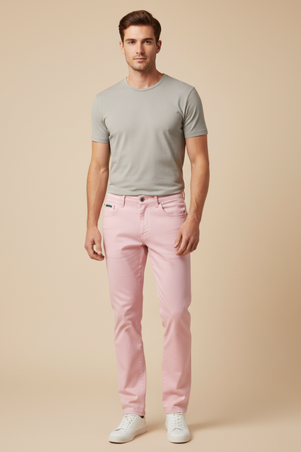 Pantalon Jean Chino - Rose Gabardine