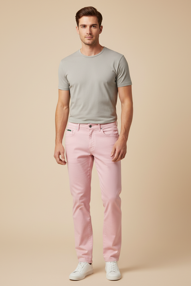 Pantalon Jean Chino - Rose Gabardine