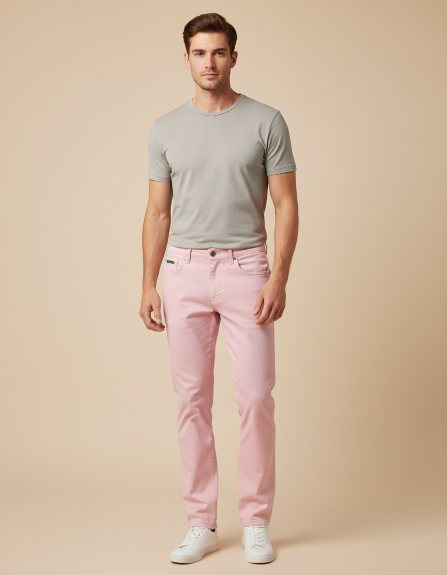 Pantalon Jean Chino - Rose Gabardine