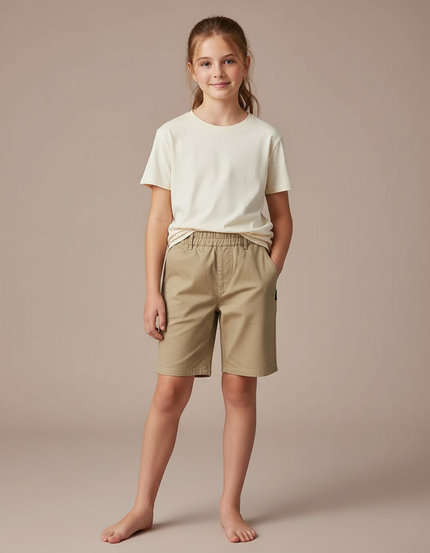 Pantalon Chino Kaki Garçon Coton Décontracté Été