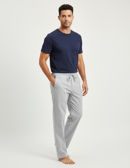 Pantalon Chino Gris Coton Décontracté Ample Homme