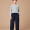 Pantalon Chino Bleu Marine Côtelé Ample Décontracté Enfant - Cordé