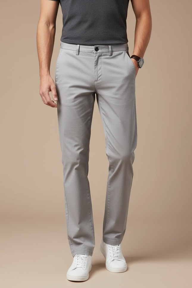 Pantalon Chino Gris Clair - Coton