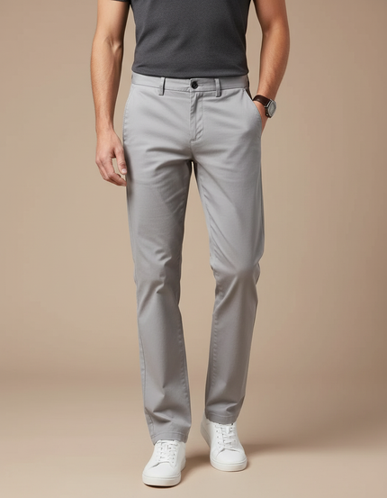 Pantalon Chino Gris Clair - Coton