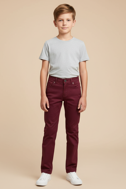 Pantalon Chino Rouge - Bordeaux Gabardine