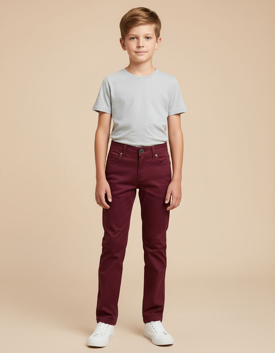 Pantalon Chino Rouge - Bordeaux Gabardine