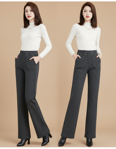 Pantalon Chino Femme Gris