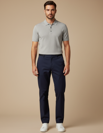 Pantalon Chino Homme Bleu Marine Coupe Droite Coton Confortable