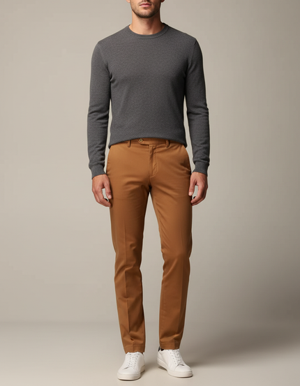 Pantalon Chino Terracotta Homme - Orange Coton