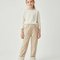 Pantalon Chino Écru Côtelé Doublé Chaud Enfant - Beige Velours