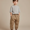 Pantalon Chino Carreaux Marron Ample Enfant Coton - Molleton