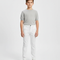 Pantalon Chino Blanc Texturé Slim Garçon Élégant - Maille