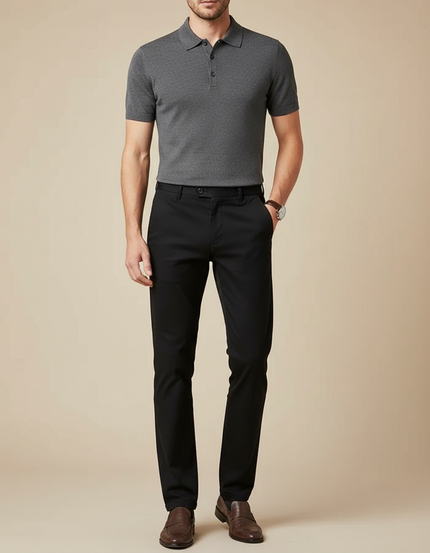 Pantalon Chino Slim Noir Homme - Coton