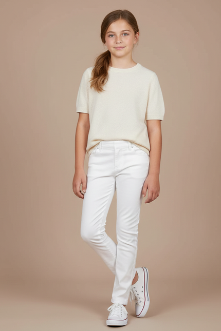 Pantalon Chino Slim Blanc - Gabardine