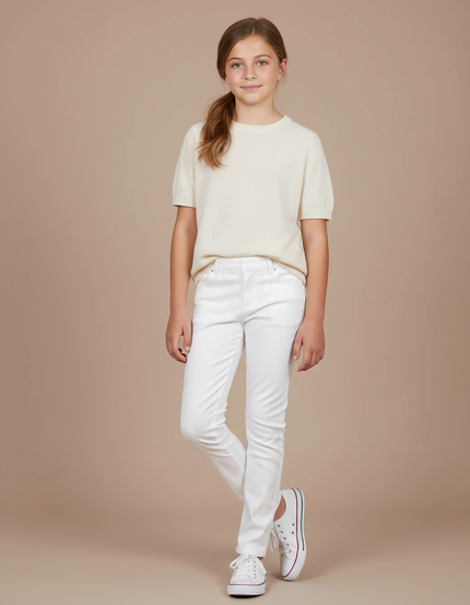 Pantalon Chino Slim Blanc - Gabardine