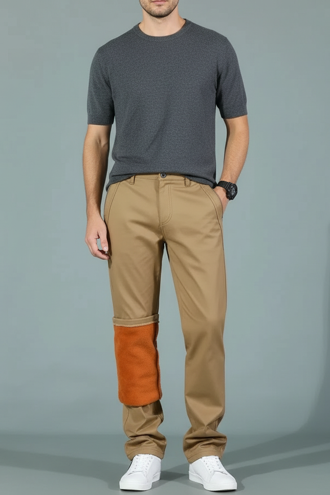 Pantalon Chino Flanelle - Beige Molleton