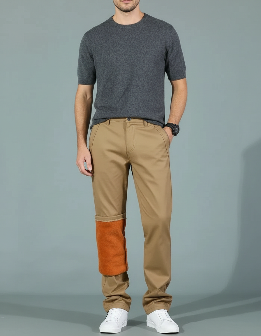 Pantalon Chino Flanelle - Beige Molleton