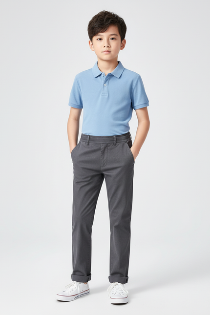 Pantalon Chino Gris Coton Droit Garçon
