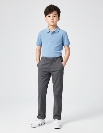 Pantalon Chino Gris Coton Droit Garçon