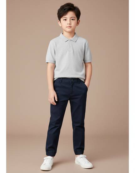 Pantalon Chino Marine Coton Resserré Enfants Casual