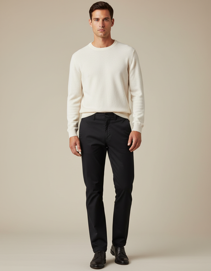 Pantalon Chino Noir Coton Slim Homme Moderne