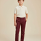 Pantalon Chino Bordeaux Coton Slim Garçon Élégant