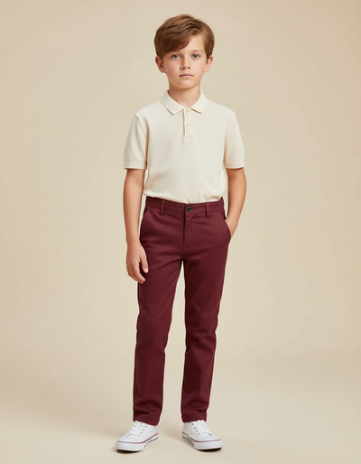 Pantalon Chino Bordeaux
