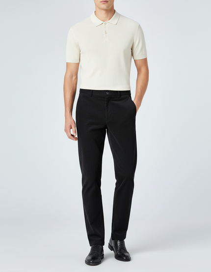 Pantalon Chino Noir Côtelé Droit Homme Élégant - Cordé