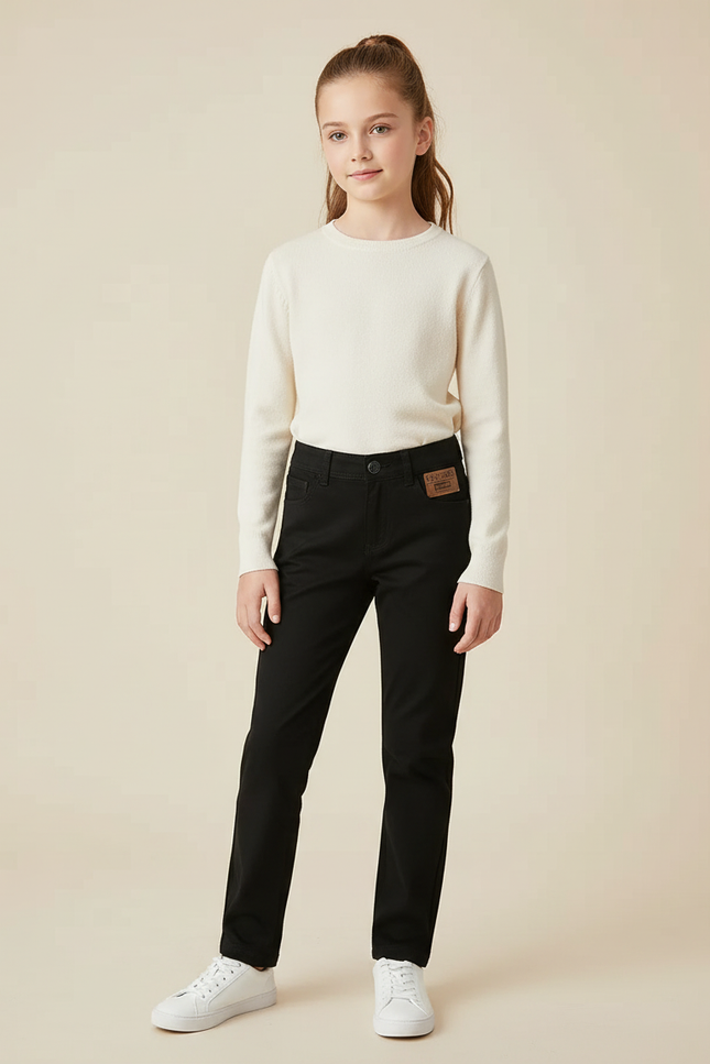 Pantalon Chino Noir Coton Droit Enfant