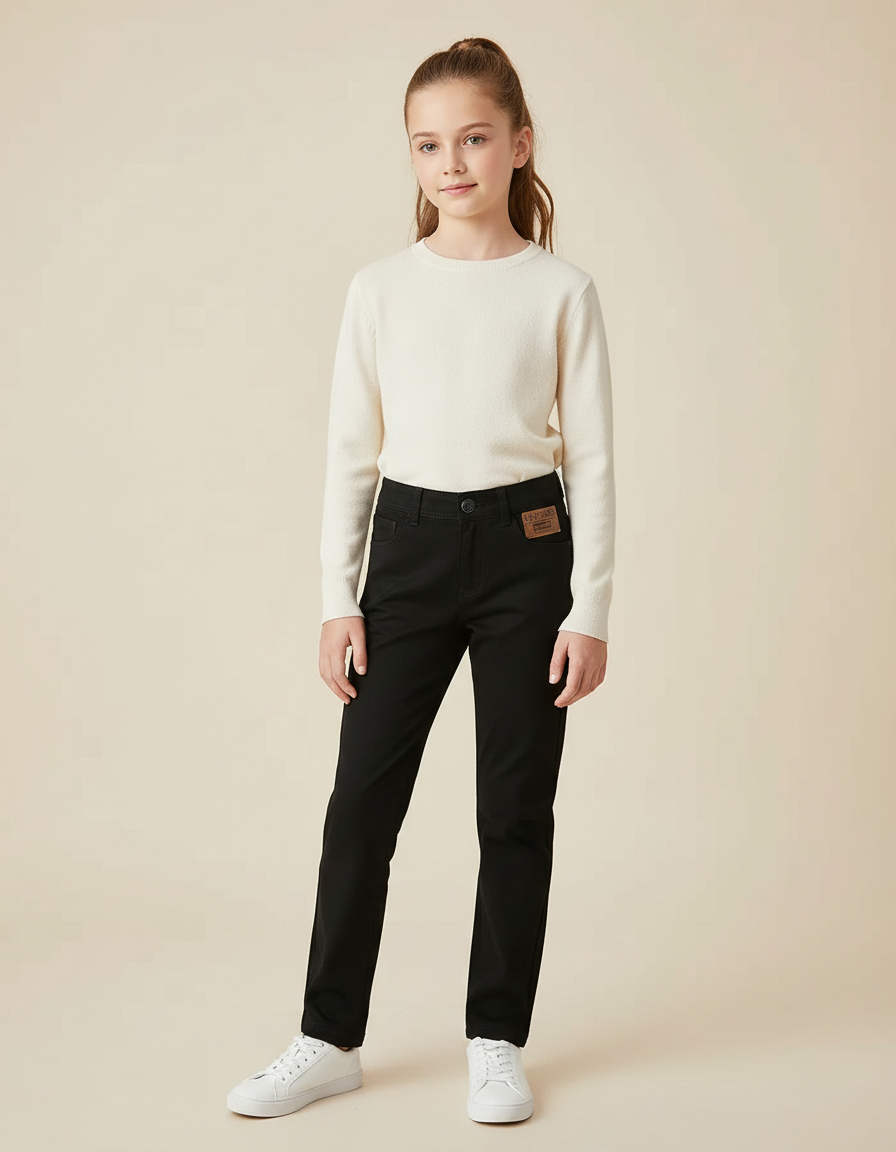 Pantalon Chino Noir Coton Droit Enfant