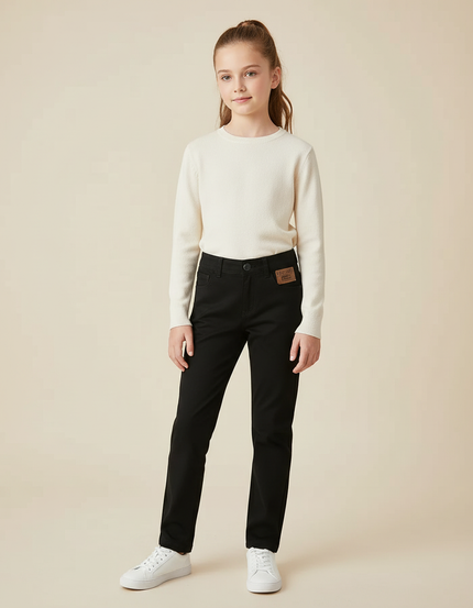 Pantalon Chino Noir Coton Droit Enfant