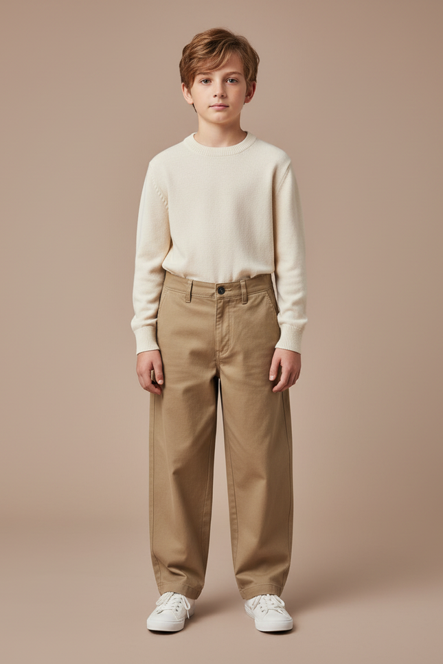Pantalon Chino Beige Ample Coton Enfant