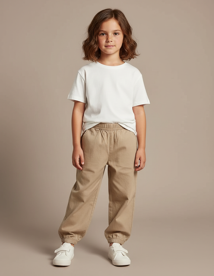 Pantalon Chino Serre En Bas - Beige Gabardine