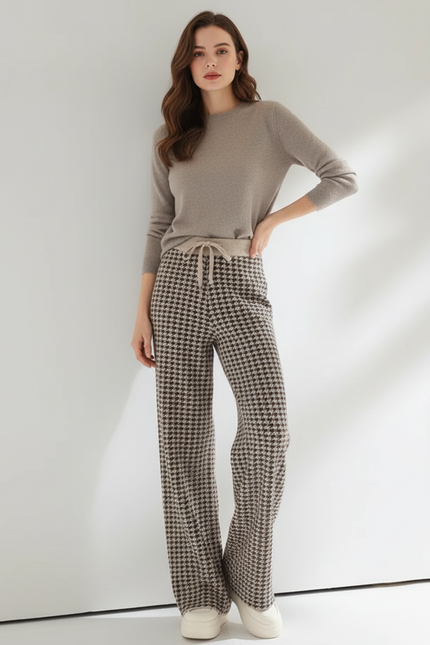 Pantalon Chino Houndsouth Laine Ample Maille Confortable - Imprimé