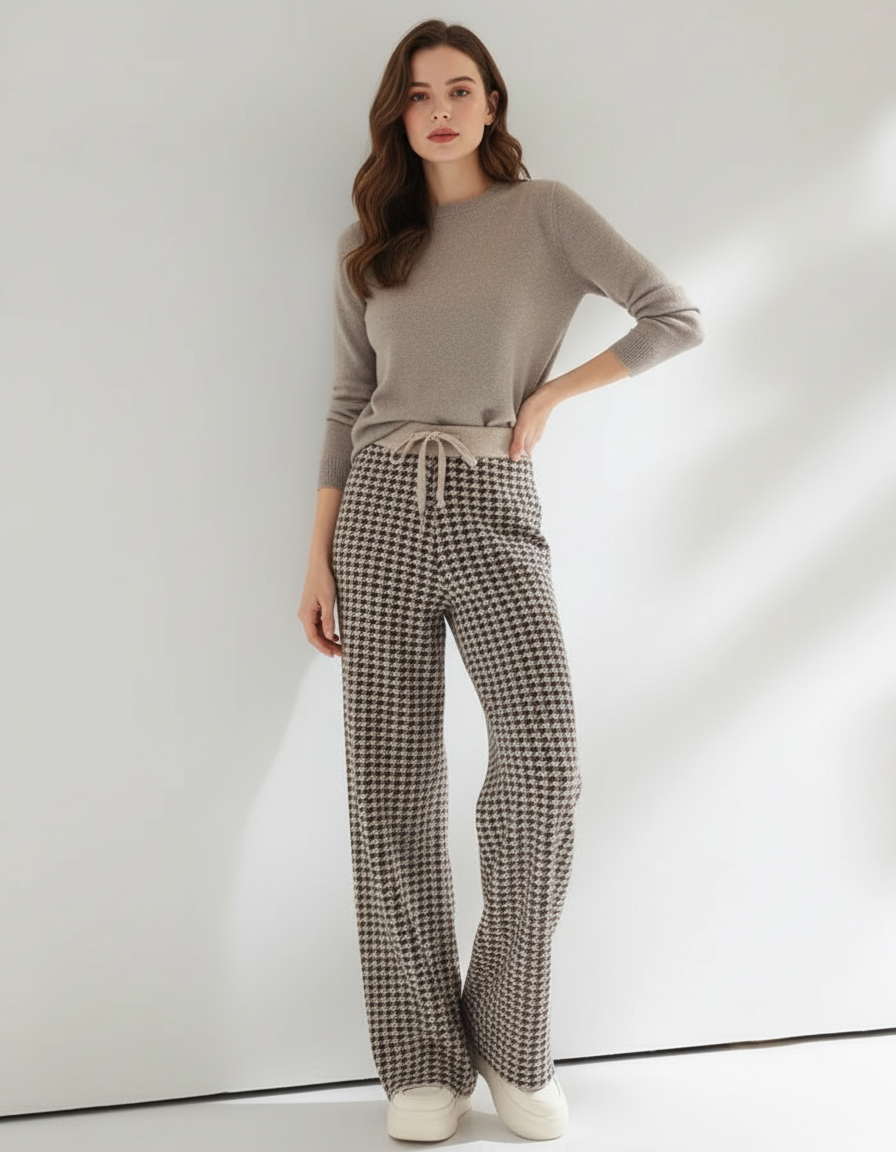 Pantalon Chino Houndsouth Laine Ample Maille Confortable - Imprimé