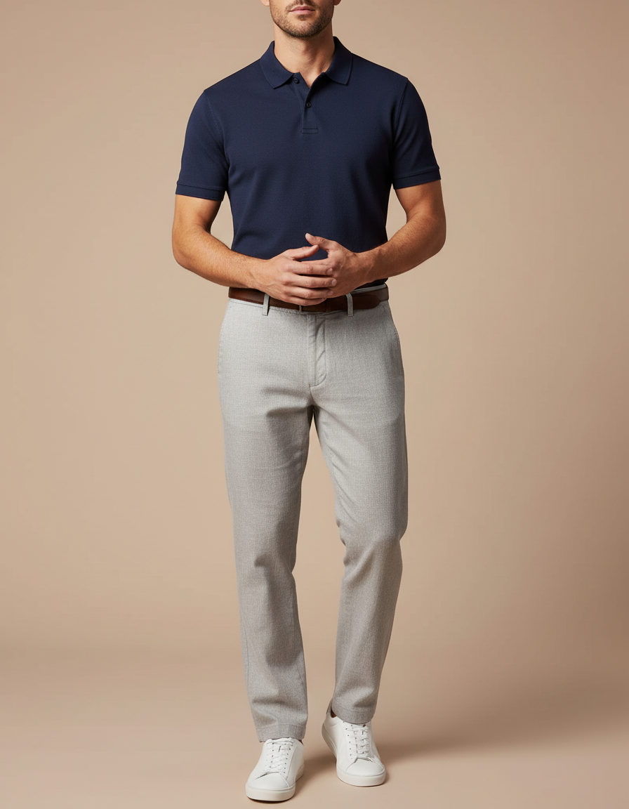 Pantalon Chino Leger Homme - Gris Gabardine