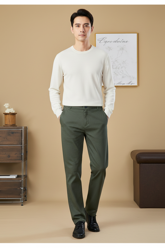 Pantalon Chino Vert Olive - Coton