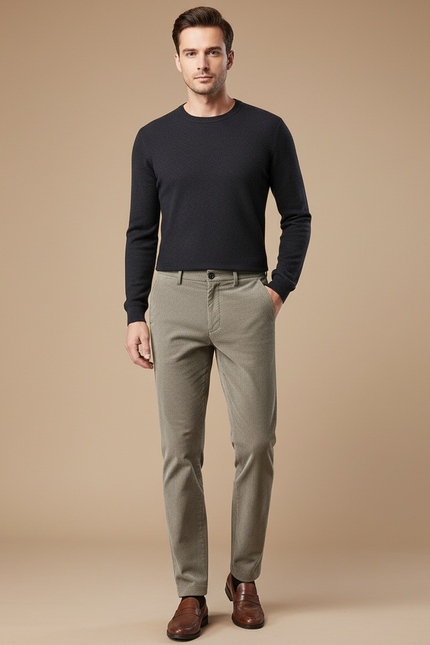 Pantalon Chino Structure - Kaki Cordé