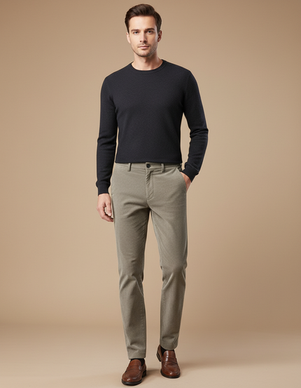 Pantalon Chino Structure - Kaki Cordé