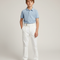 Pantalon Chino Blanc Taille Haute Décontracté Enfant - Coton