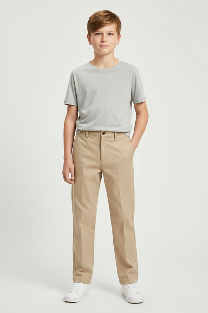 Pantalon Chino Beige Droit Décontracté Enfant - Gabardine